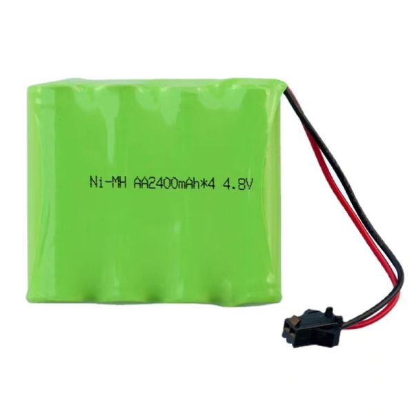 Ni-MH Battery Pack, Upgrade 4.8V 2400mAh Rechargeable AA Battery Pack With SM 2P Plug and Charge Cable for RC Trucks 1:18, 1:16