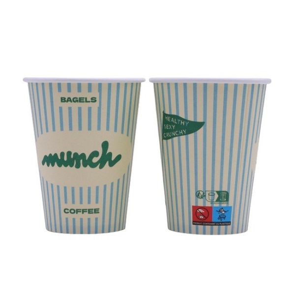 12 oz Disposable Single Wall Paper Coffee Cups with Sleeves To Go Coffee Cups for Home Office Cafes