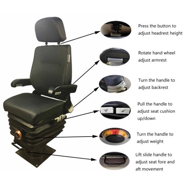 Механическое подвесное сиденье Буровое оборудование Сиденье водителя Сиденье железнодорожного локомотива