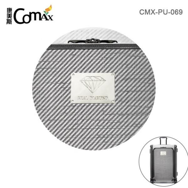 Handbag Metal Logos Tag with Sewn Holes Rectangle Shape and Custom Carving Logo Design