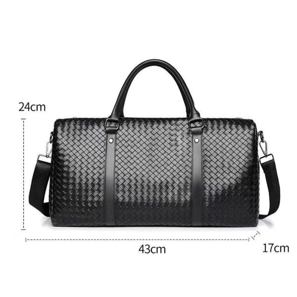 Braid PU Fabric Retro Style Large Sports Duffel Bag Wear Resistant