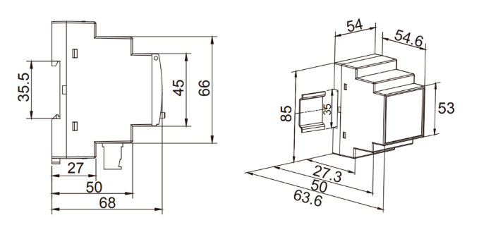 Acrel ASJ10-LD1A Earth Leakage Relay Din Rail 35mm