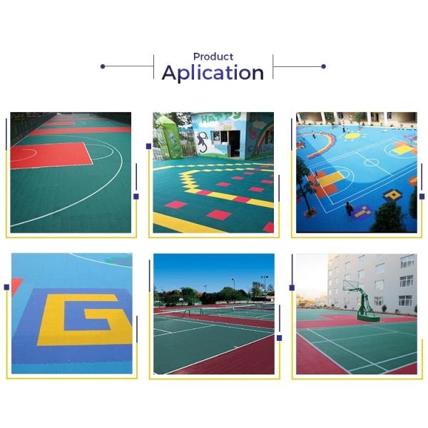 13mm Thickness Interlocking Basketball Flooring Sport Court Tiles For School