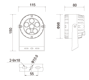 IK08 6w Warm White Led Downlights For Homes recessed adjustable