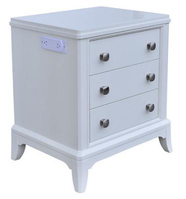 3-Drawer White painted wooden night stand of hotel bedroom furniture,hospitality casegoods,bed side table