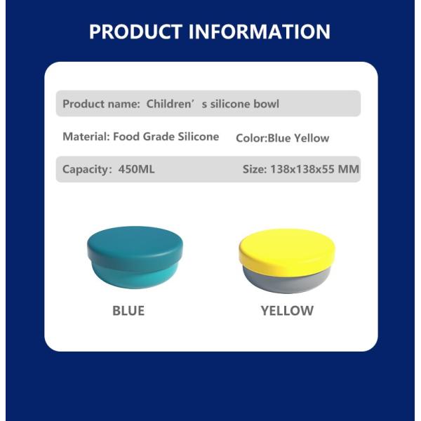 Yellow Training Infant Feeding Bowl 450ML Infant Suction Bowls For Baby