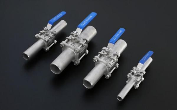 Floating Ball Valve 3PC High Purity Gas Lengthening Welding Stainless Steel Mounting Pad
