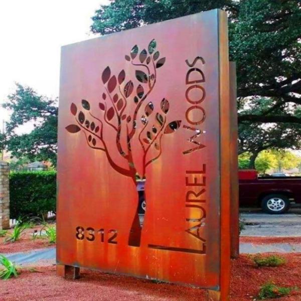 Villa Corten Steel Privacy Panels Garden Corten Panel Fence