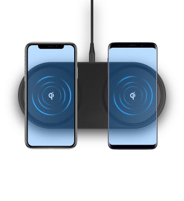 Fast Qi Certified Wireless Charger , 10W * 2 Twin Pad Wireless Charger