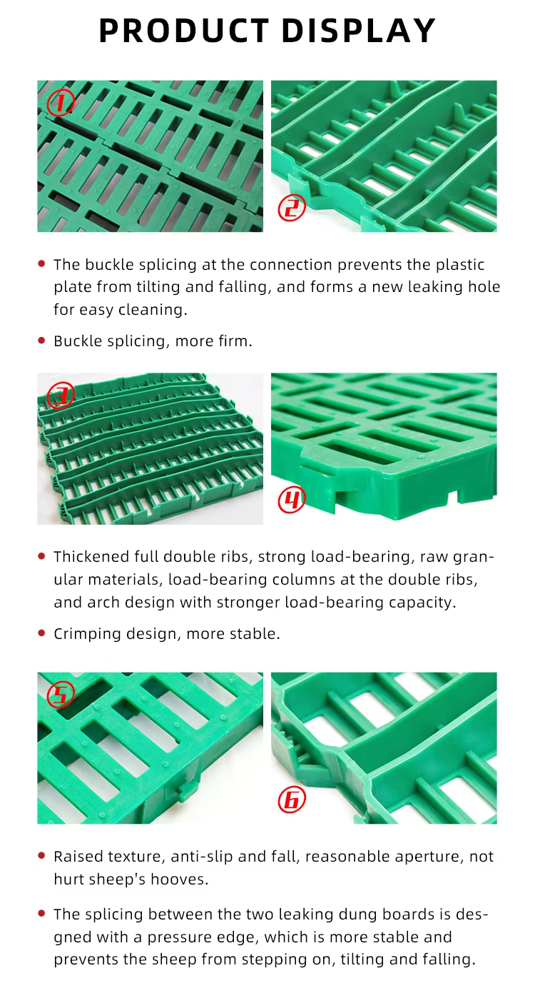 Reinforced Plastic Slatted Floor for Goat & Sheep Farm | 1000×500mm Livestock Flooring