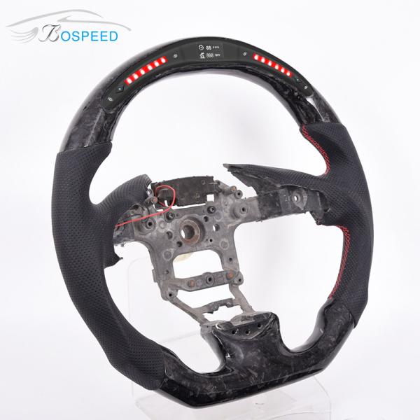 350mm Forged Led Carbon Fiber Steering Wheel Racing OEM Red Stitch