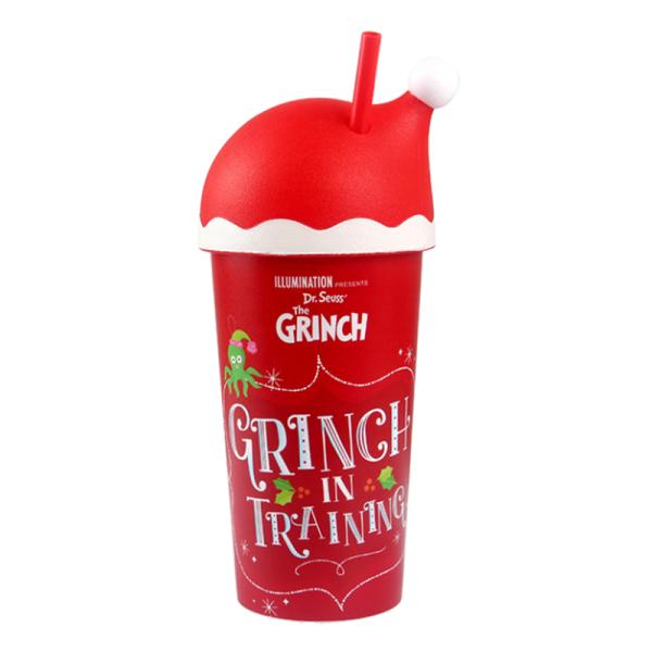 Customized Logo Acceptable Red Santa Hat Tumbler 20 oz Reusable Plastic Cup for Gifts
