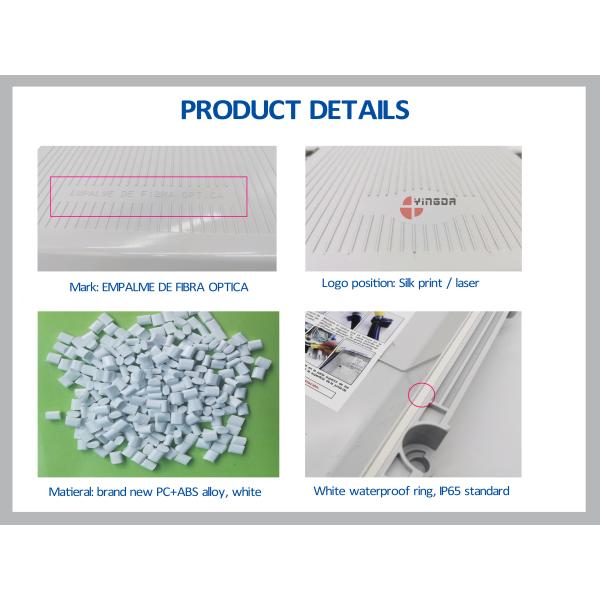 4 gris plástico montado en la pared al aire libre del recinto óptico del empalme de la base de los puertos 256