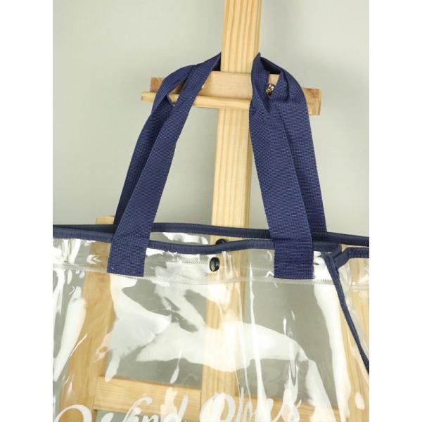 Сумка Тоте ПВК поливинилового хлорида, Тоте покупок ПВК с голубыми ручками хлопка