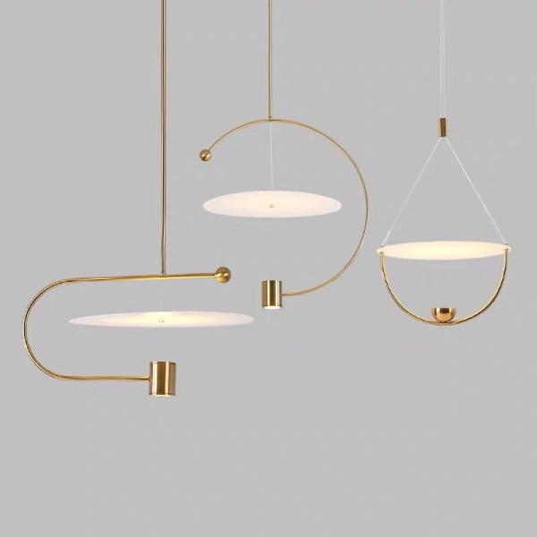Creative Simple Post-Modern Acrylic Metal Pendant Lamp For Living Room