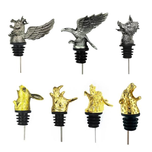 Tête d'animal en métal Pourboireuse à vin en acier inoxydable Pourboireuse à bouteille de champagne et de whisky Pourboireuse à bouchon de vin