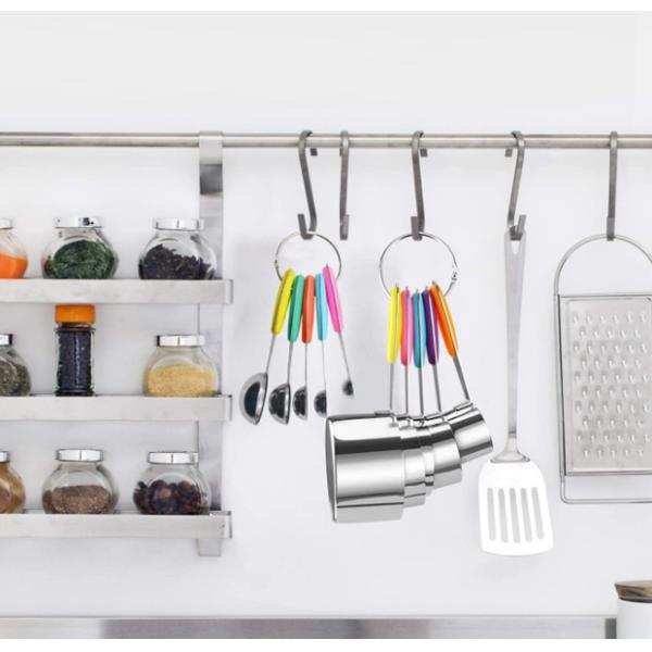 10pcs Stainless Steel Measuring Cups And Spoons Set For Cooking And Baking