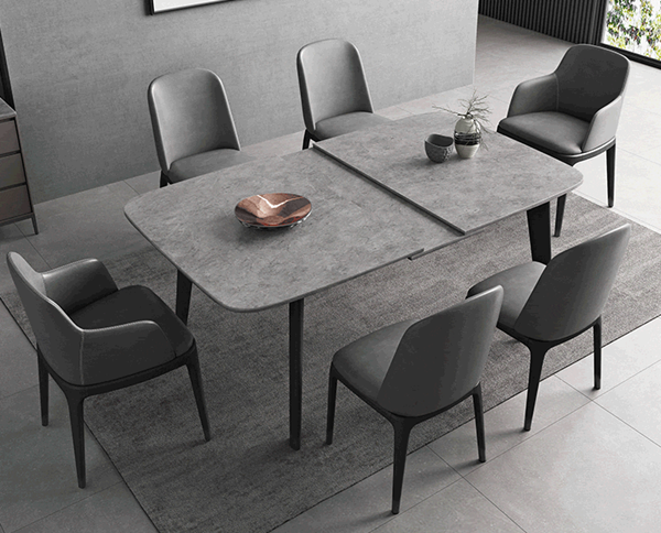 Luxury Round Dining Table And Chairs 4-6 Minimalist Ins Style Turntable