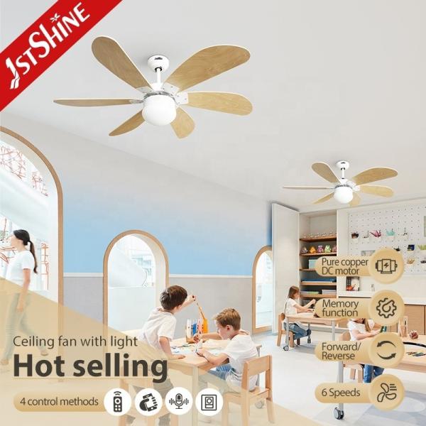 1stshine Decorative MDF Blades Electric DC Motor Ceiling Fan com controle remoto