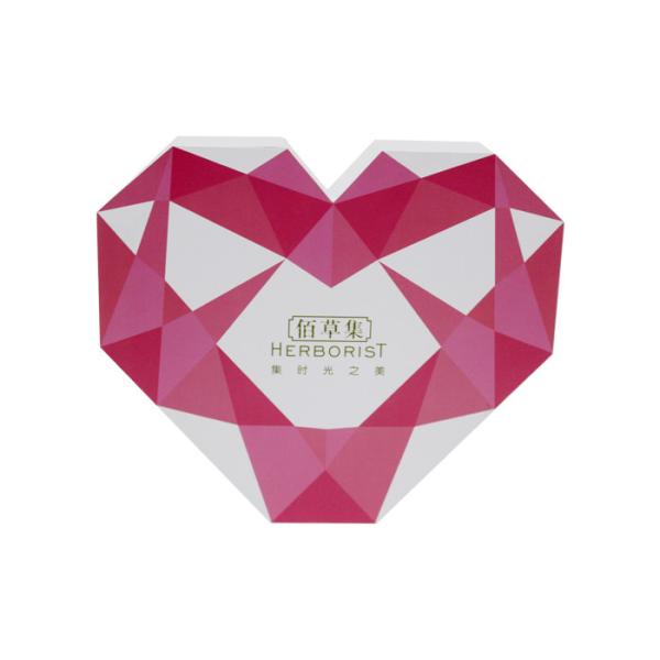 Gold Hot Stamping Lift Off Lid Box , FSC Paper Heart Shaped Box