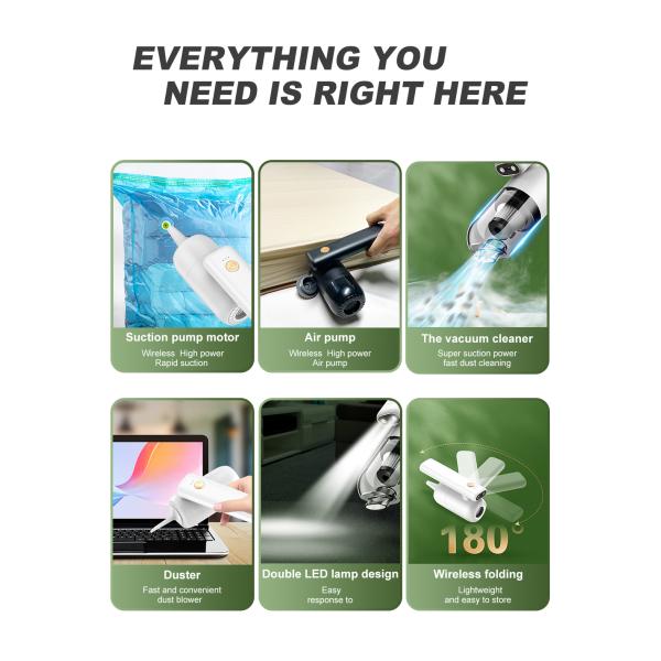 YANTU H13 5800PA 12V Mini Handheld Wet and Dry Portable Vacuum Car Home Wash Cleaner