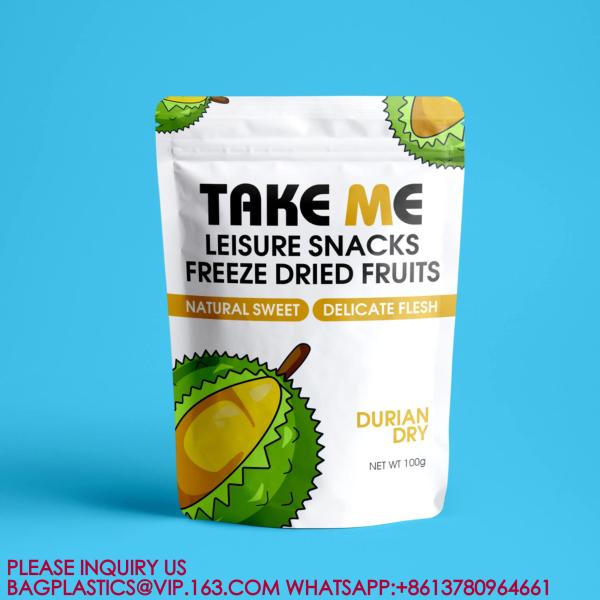 Resealable Pouch Bag Self-Standing Food Storage Bag Packaging Nut Snack Dry Fruit Bag