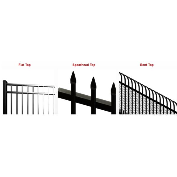 Аэропорт 6x8ft Металлическая ограждение Палсада порошок кованое железо Безопасность плоский верх