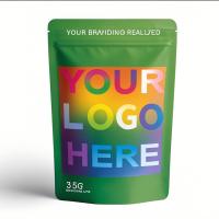 Wholesale Custom Printed Mylar Smell Proof 3.5g 7g 14g 28g Food Stand Up Pouch Zipper Plastic Laser Tereo 3.5g Bags With Window