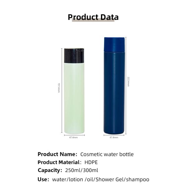 O aperto plástico do PE do tampão superior do disco engarrafa 250ml 300ml para a garrafa do condicionador de cabelo do leite do banho