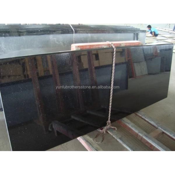 Hotel Kitchen Countertop and Stairs Cut-To-Size Indian Black Star Galaxy Granite Slabs