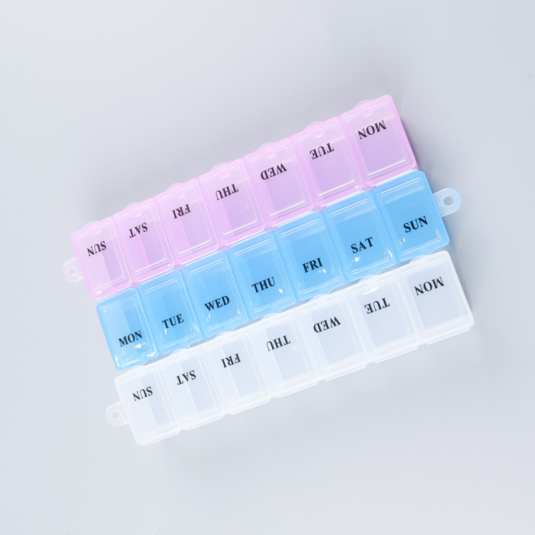 pill box Удобная коробка таблетки PP пластиковая еженедельная с большими отсеками