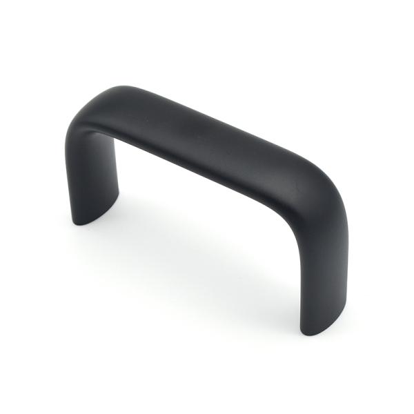 Oval Shaped Black Aluminum Industrial Drawer Pulls White