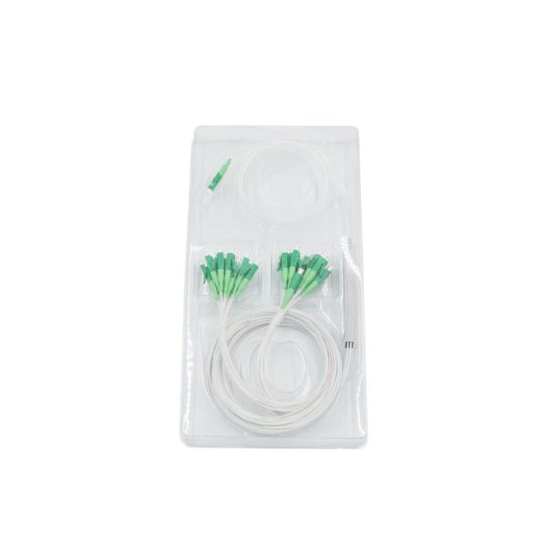 divisor de aço 1x32 da fibra ótica do tubo de 0.9mm com o conector do LC APC