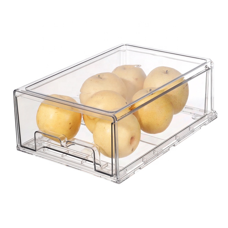 Hot Selling Food Grade Refrigerator Fresh Keeping Box Plastic Transparent Food Fruit Vegetable Storage Box