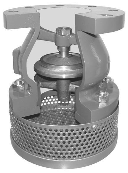 Ductile Iron Epoxy Coating Foot Valve With Stainless Steel SS304 Strainer / Bottom Valve