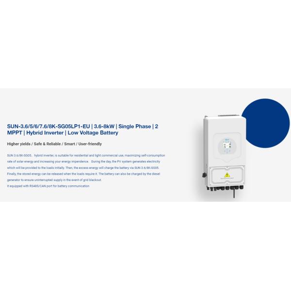 3.6KW-8KW Однофазный солнечный инвертор Гибридный инвертор Growatt