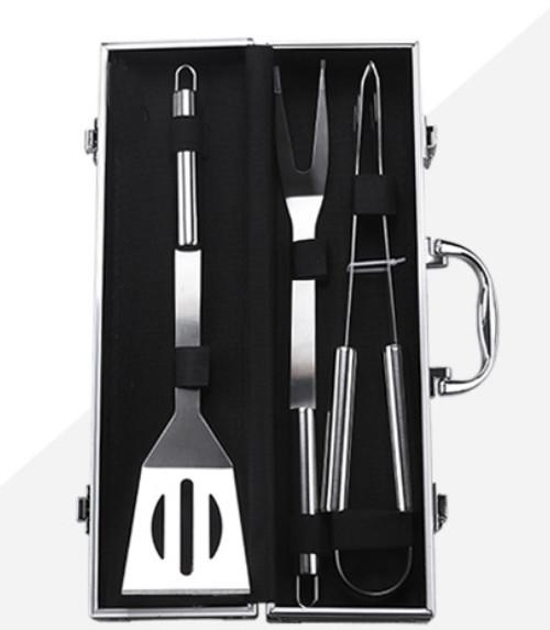 Promotion BBQ Tool With Aluminum Box 3PCS  For Wholesale Barbecue Outdoor Tool