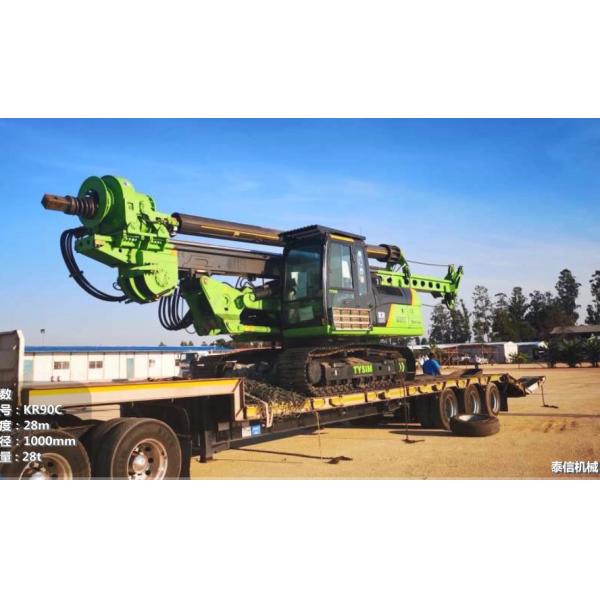 TYSIM KR90C Hydraulic Piling Rig Foundation Rotary Drilling Equipment 72 M / Min Main Winch Line Speed Piling Machine