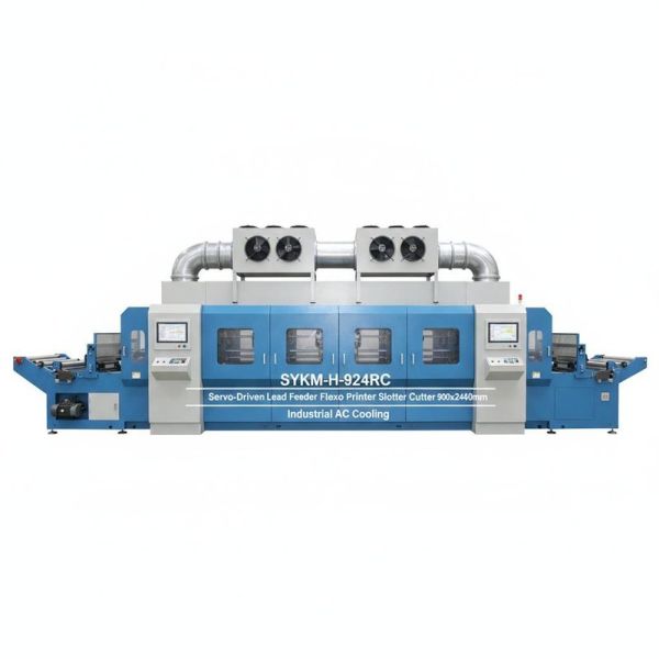 SYKM-H-924RC Servo-Driven Lead Feeder Flexo Printer Slotter Die Cutter 900x2400mm Industrial AC Cooling
