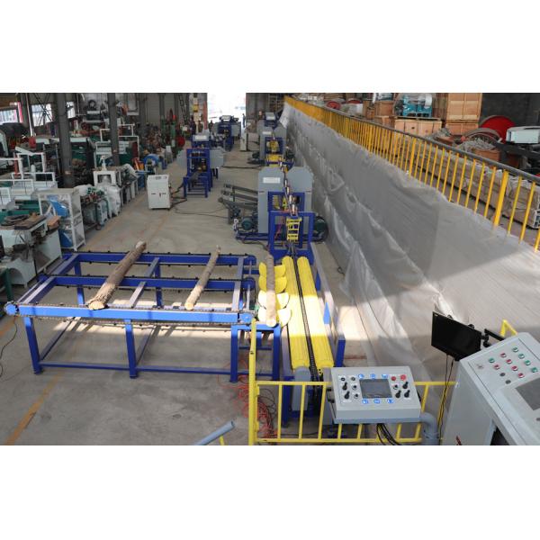 Производственная линия машины лесопилки тимберса, ленточнопильный станок двойных голов вертикальный