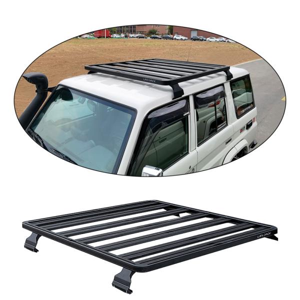 Black Powder Coat Aluminium Alloy Universal Roof Rack with Mounting Gutter For Toyota LC79