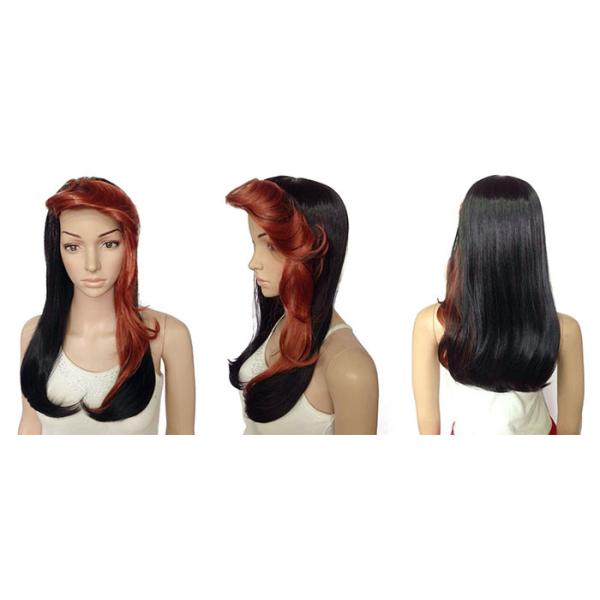 Japanese Kanekalon Fiber Long Wavy Synthetic Wigs With Bangs For Women