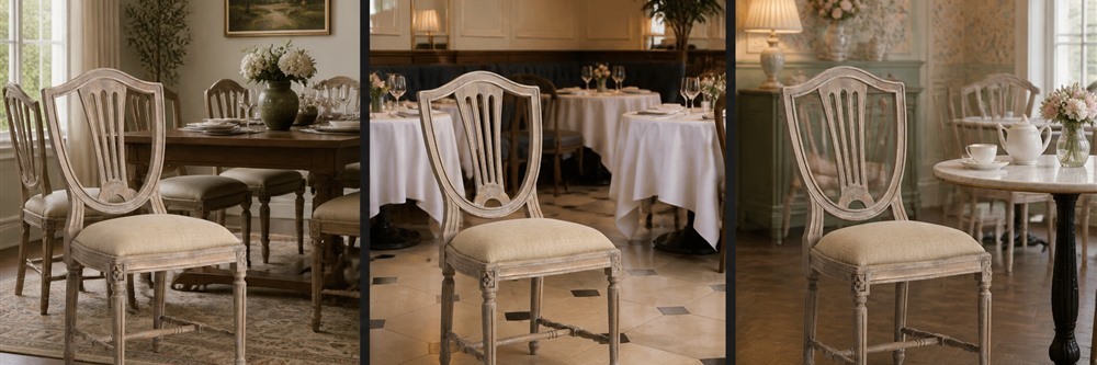 Shield Back Upholstered Wood Dining Chair  CYC-052
