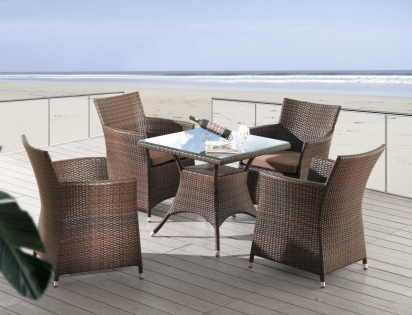 Outdoor furniture wicker dinning table & chair--16061