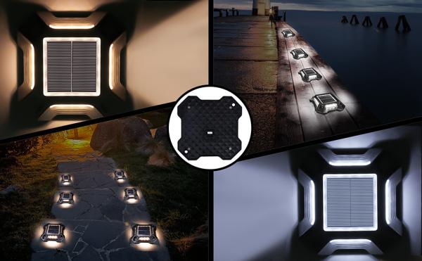 IP68 Waterproof Wireless Outdoor LED Solar Deck Dock Lights For Garden Patio
