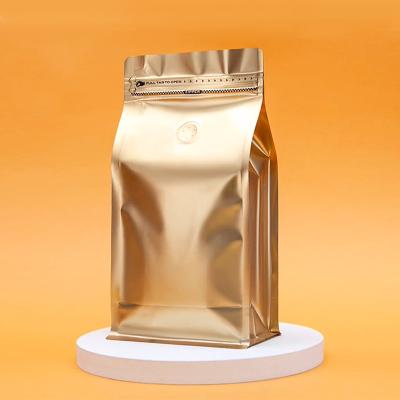 100g 250g 500g Flat Bottom Coffee Bags With Valve And Zipper For Coffee Bean/Tea Packaging