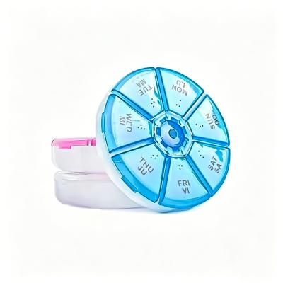 1 Round 7 Day Pill Box Medicine Organizer Daily Weekly Medication Holder Travel