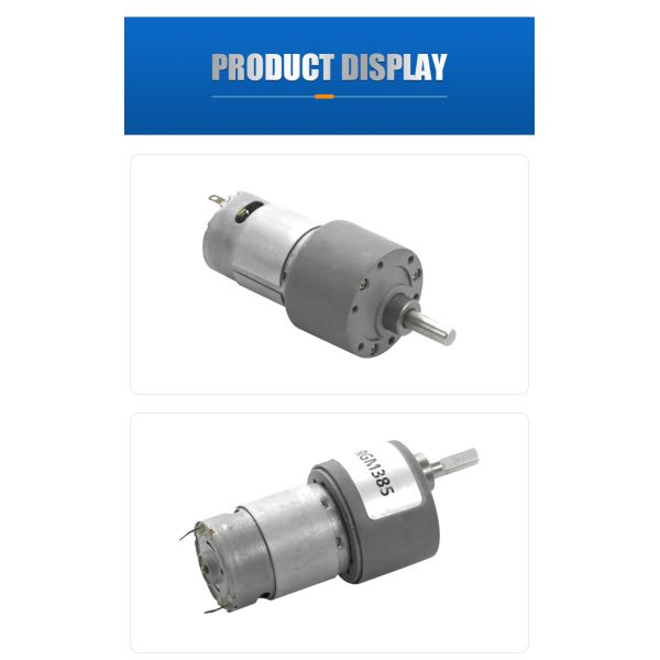 37mm Gear Box with 385 395 Motors High Speed 2-300 Rpm 12V 24V DC Spur Gear Motor