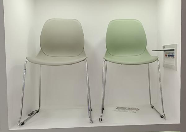 Gray Black Plastic Dining Chairs PP Polypropylene Stacking