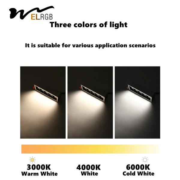 IP55 Iluminação de faixa LED de teto em repouso 7W 10W 2700K-3000K Branco quente